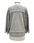 Chalet LONG SLEEVE CREW MIX FABRIC VIDA TOP