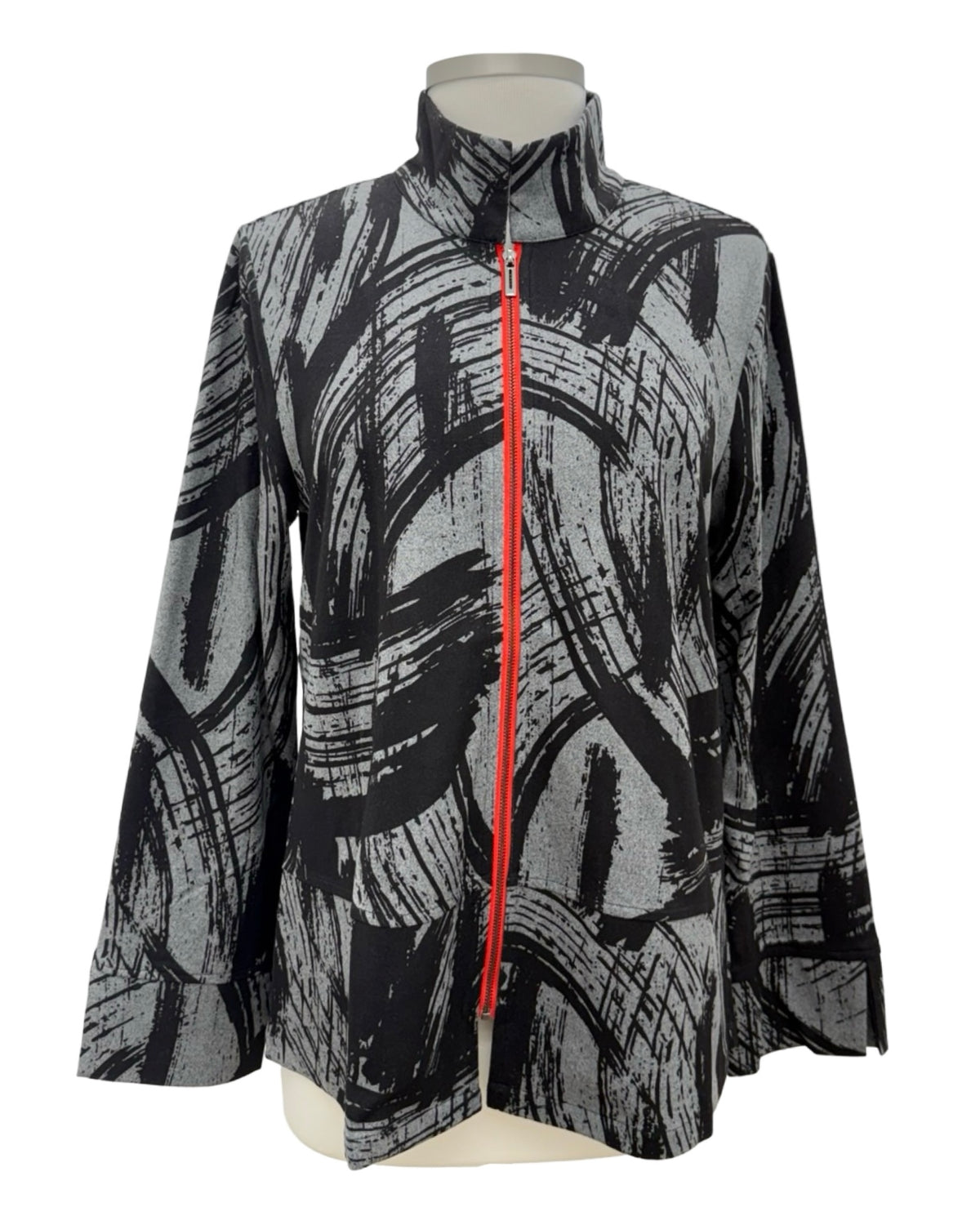 Shana LONG SLEEVE ZIP JACKET RED TRIM