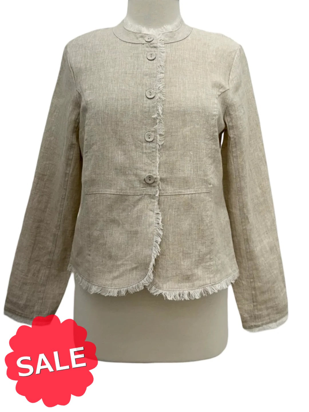 Foil LINEN FRINGE JACKET - Originally $165 – Marigold Clothing