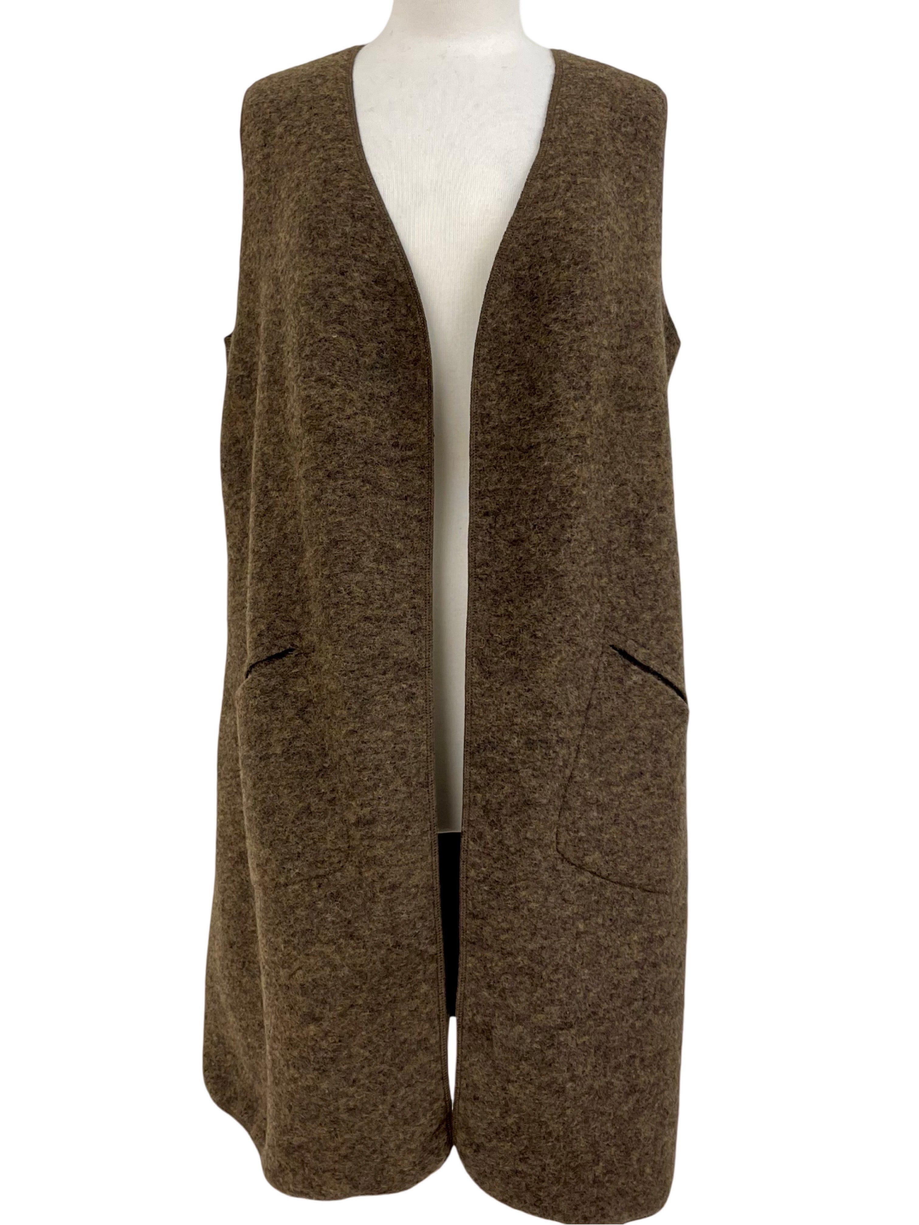 Cut Loose BOIL WOOL LONG VEST Marigold Clothing