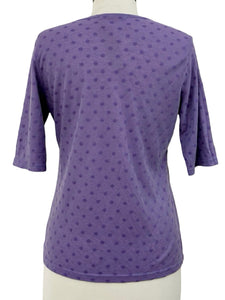 Cut Loose DOT MESH ELBOW SLEEVE FITTED CREW TOP