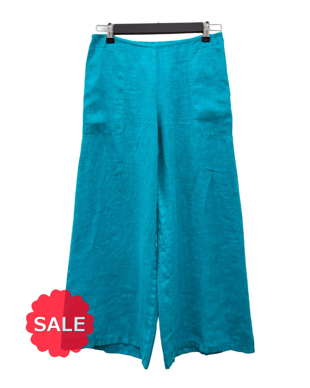 Fenini LINEN FLAT FRONT CROP PANT - Originally $149