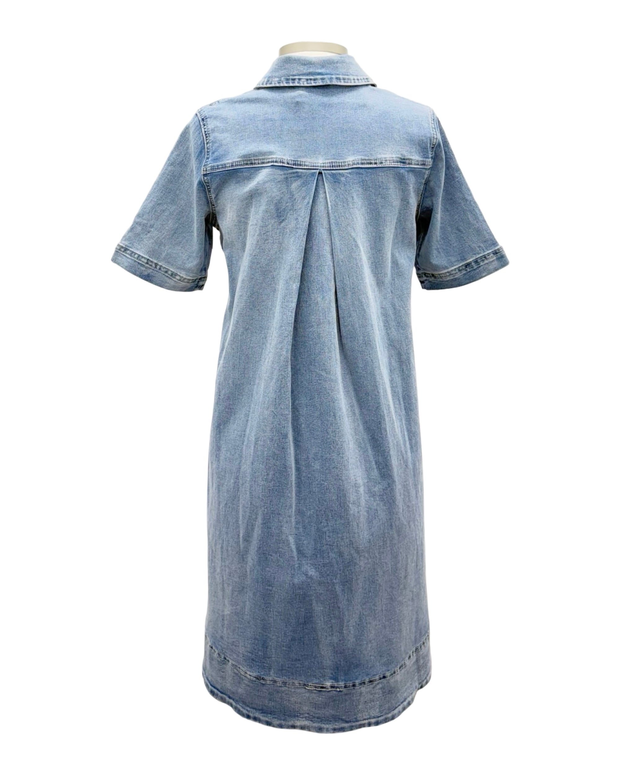 Foil SHORT SLEEVE JEAN DRESS Foil SHORT SLEEVE JEAN DRESS