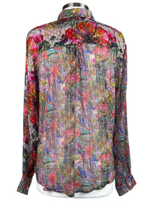 APNY MIX MEDIA COLLAR BLOUSE