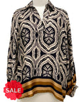 Scandal Italy LONG SLEEVE SILK BLOUSE - Originally $169