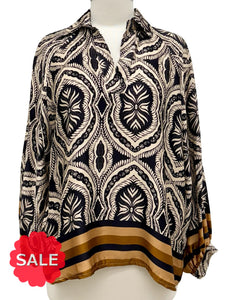 Scandal Italy LONG SLEEVE SILK BLOUSE - Originally $169