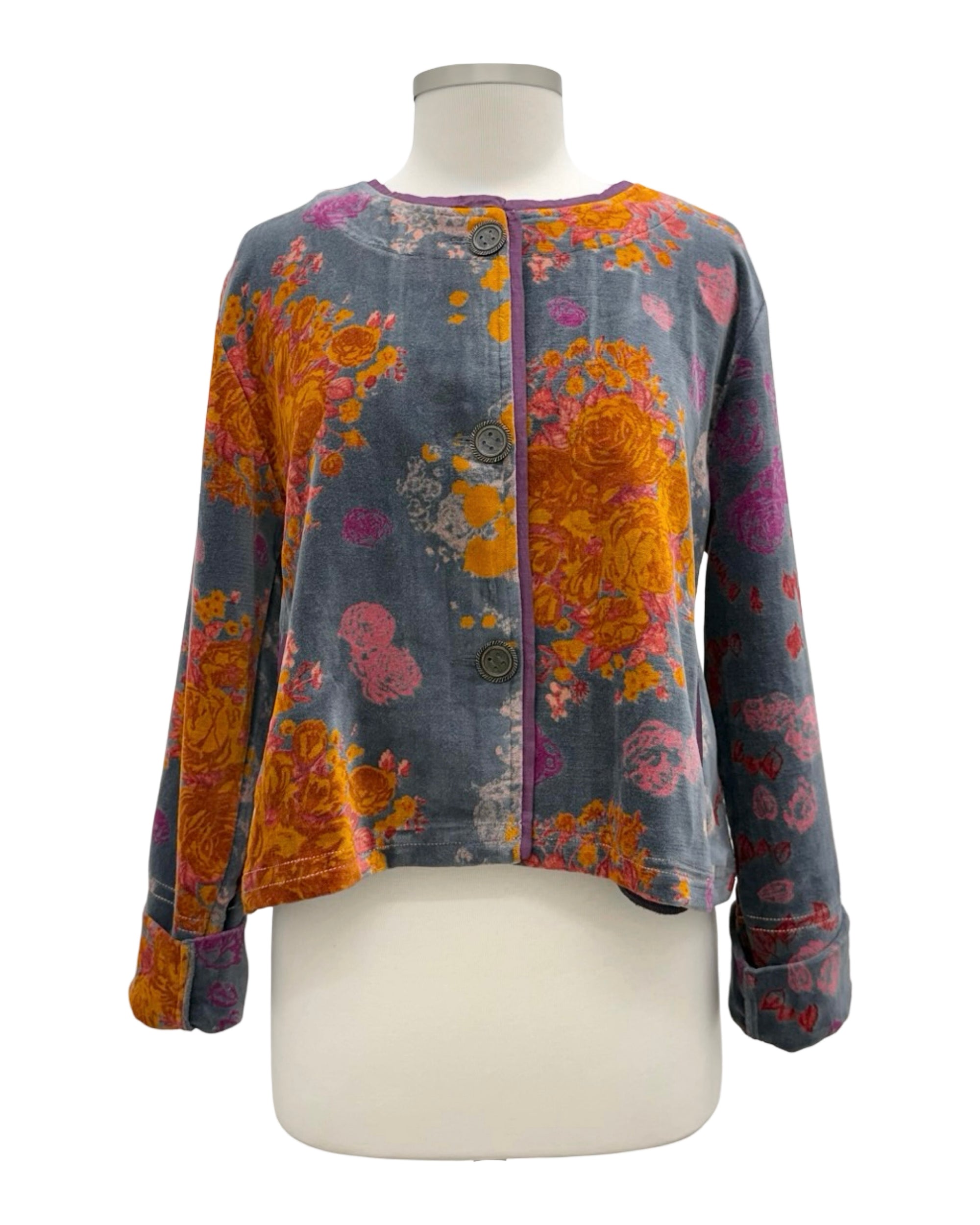 Little Journeys ROSE STITCH VELVET JACKET