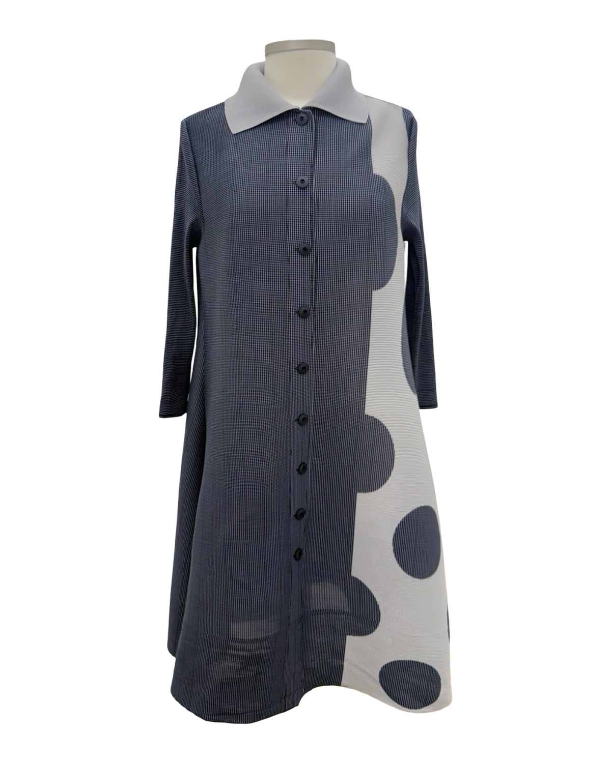 Vanite LONG SLEEVE DOT PANEL DRESS
