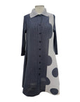 Vanite LONG SLEEVE DOT PANEL DRESS