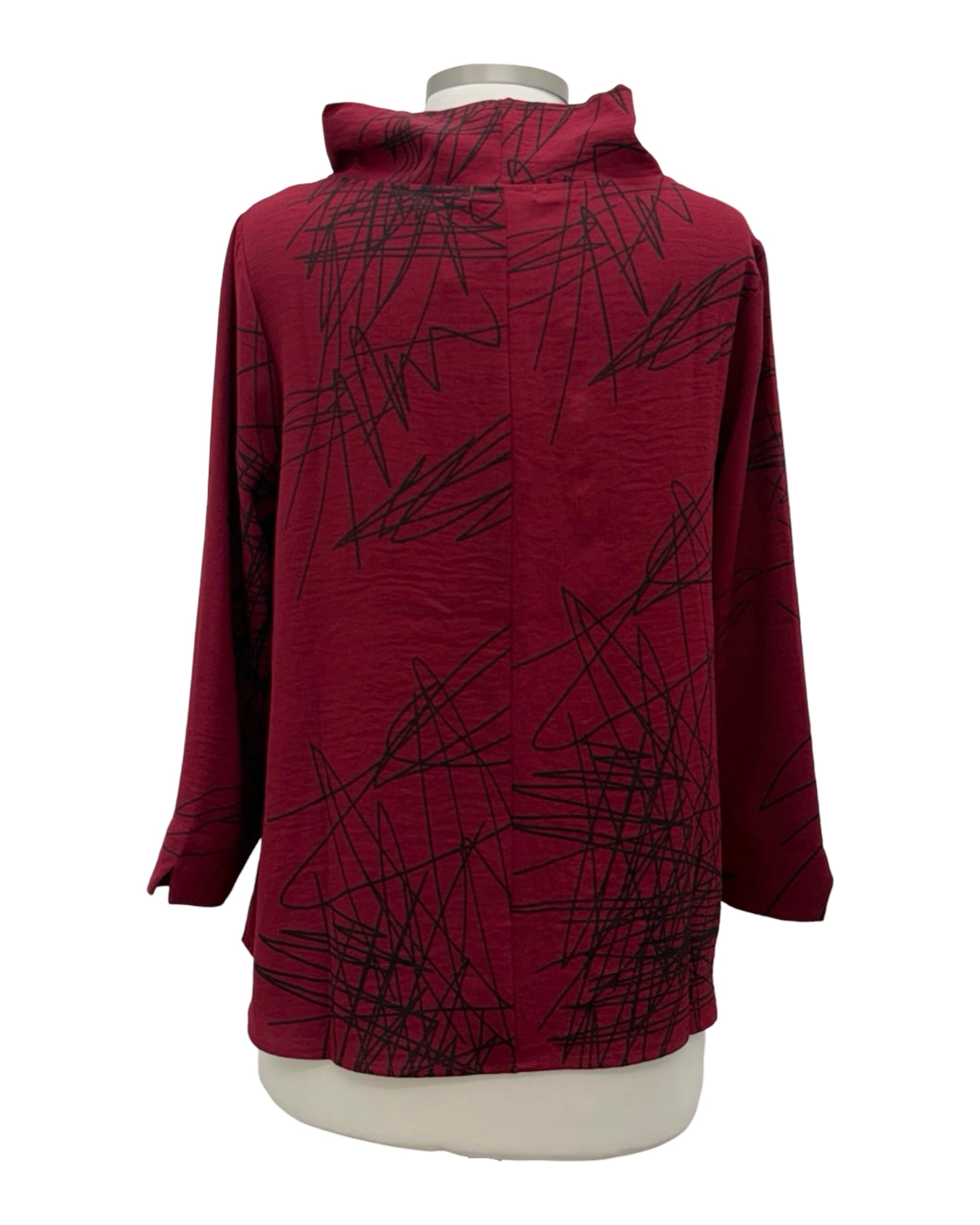 Shana MOCK NECK SCRIBBLE TOP