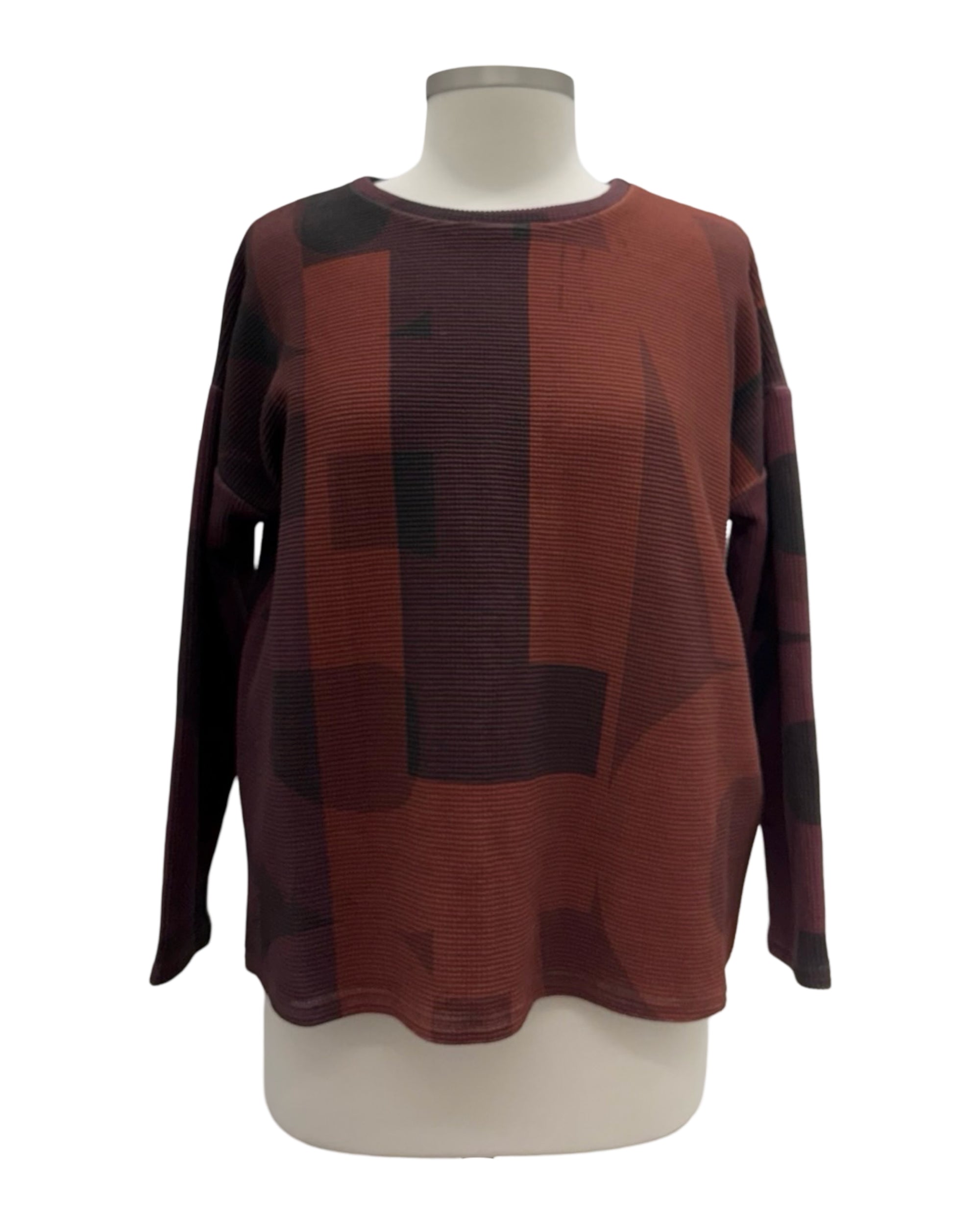 Andrea Geer LONG SLEEVE CROP PIECED TOP