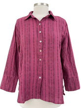 Load image into Gallery viewer, Cut Loose PINSTRIPE LINEN LONG SLEEVE EASY SHIRT
