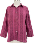 Cut Loose PINSTRIPE LINEN LONG SLEEVE EASY SHIRT - ORIGINALLY $119