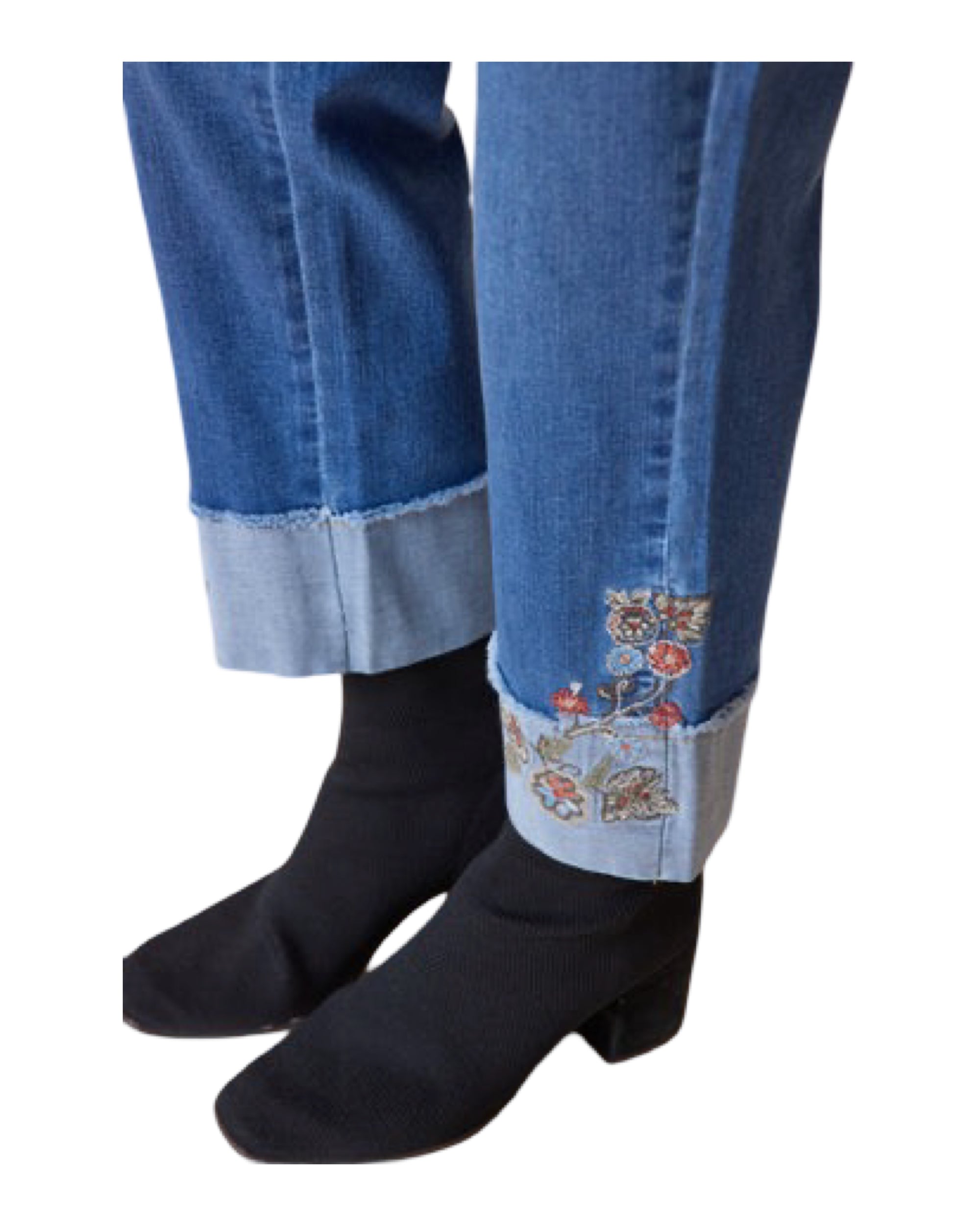 Habitat DENIM EMBROIDERED CUFFED JEAN
