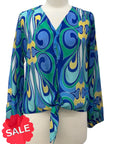 APNY V NECK TIE FRONT BLOUSE - Originally $99 🔵