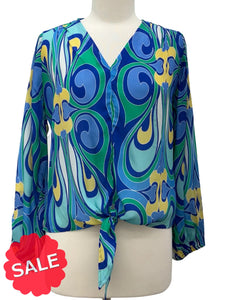 APNY V NECK TIE FRONT BLOUSE - Originally $99 🔵