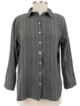 Load image into Gallery viewer, Cut Loose PINSTRIPE LINEN LONG SLEEVE EASY SHIRT
