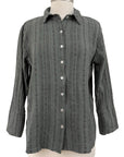 Cut Loose PINSTRIPE LINEN LONG SLEEVE EASY SHIRT - ORIGINALLY $119