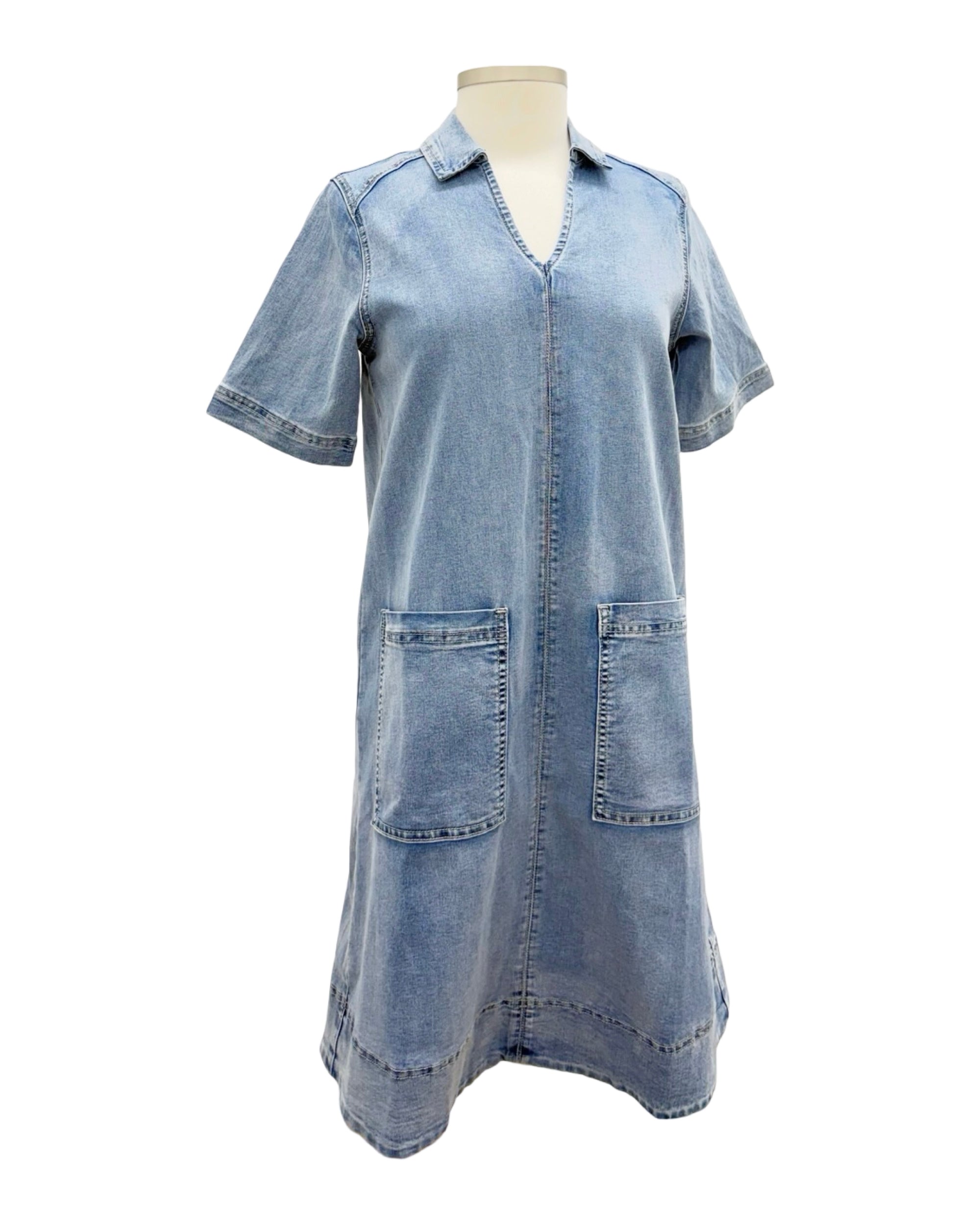 Foil SHORT SLEEVE JEAN DRESS Foil SHORT SLEEVE JEAN DRESS