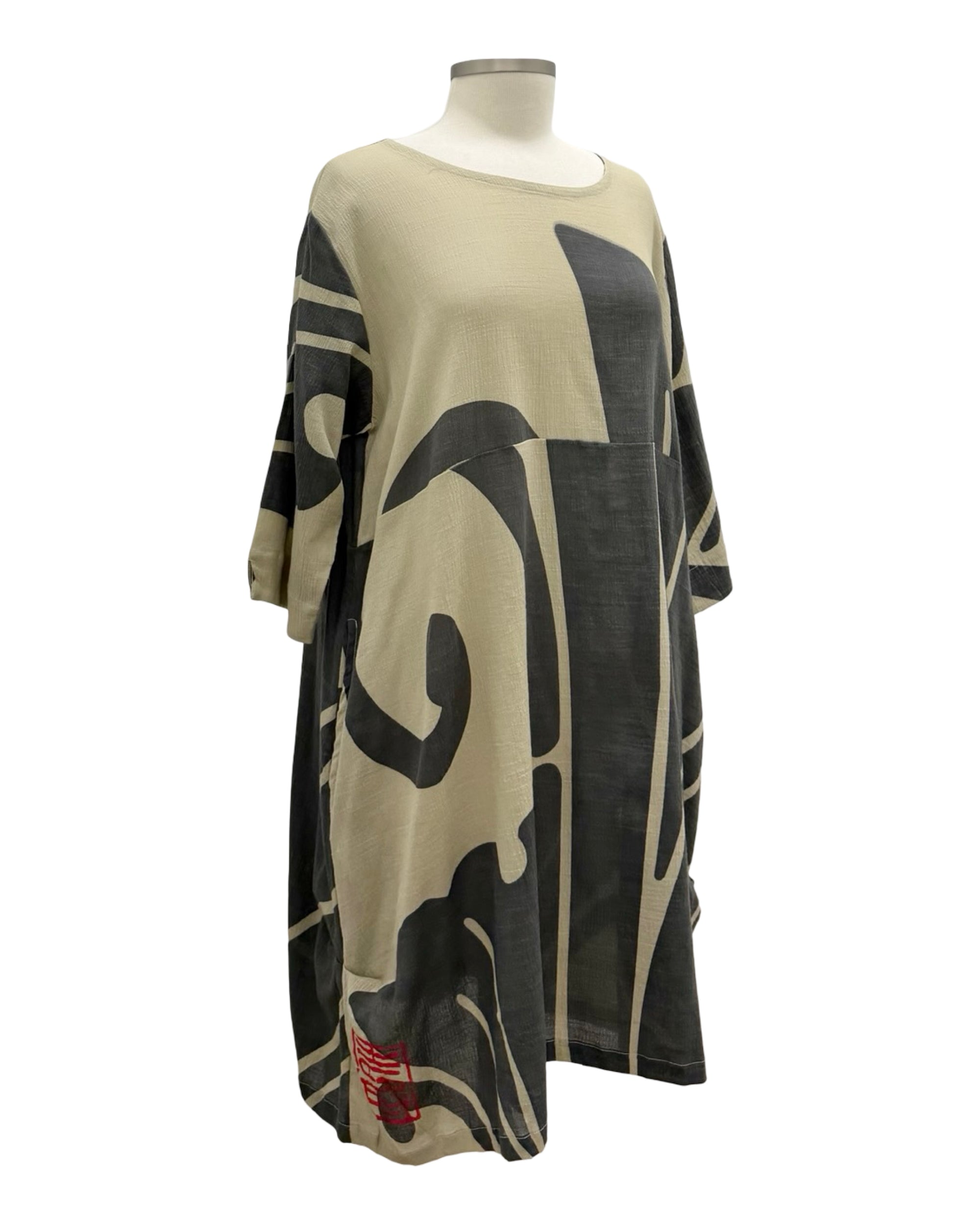 Yasuko CRINKLE SHORT SLEEVE TUNIC DRESS