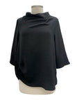 Shana RUSCHED NECK BLOUSE 3/4 SLEEVE