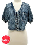 Cynthia Ashby DENIM HARPER CROP JACKET - ORIGINALLY $245