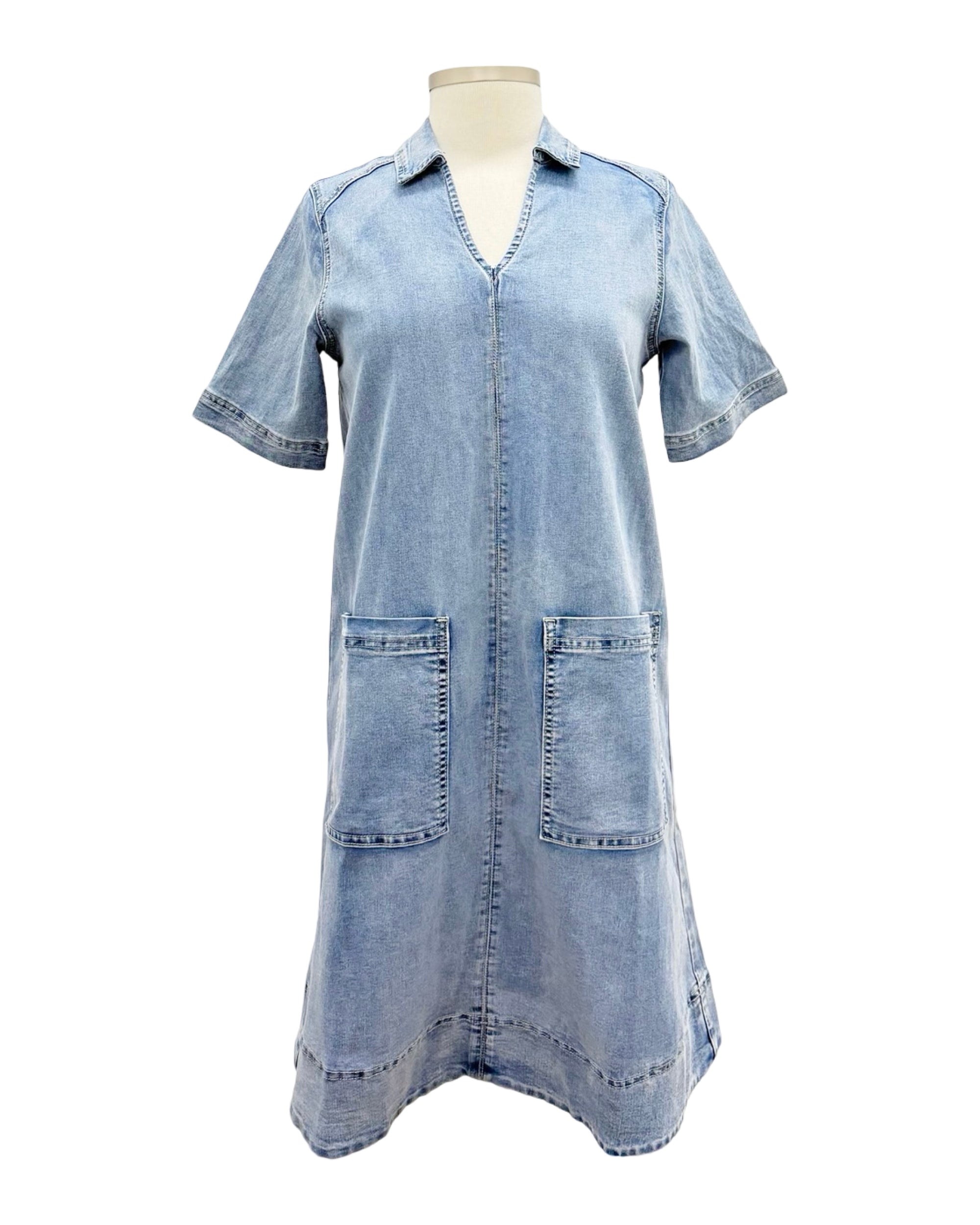 Foil SHORT SLEEVE JEAN DRESS Foil SHORT SLEEVE JEAN DRESS
