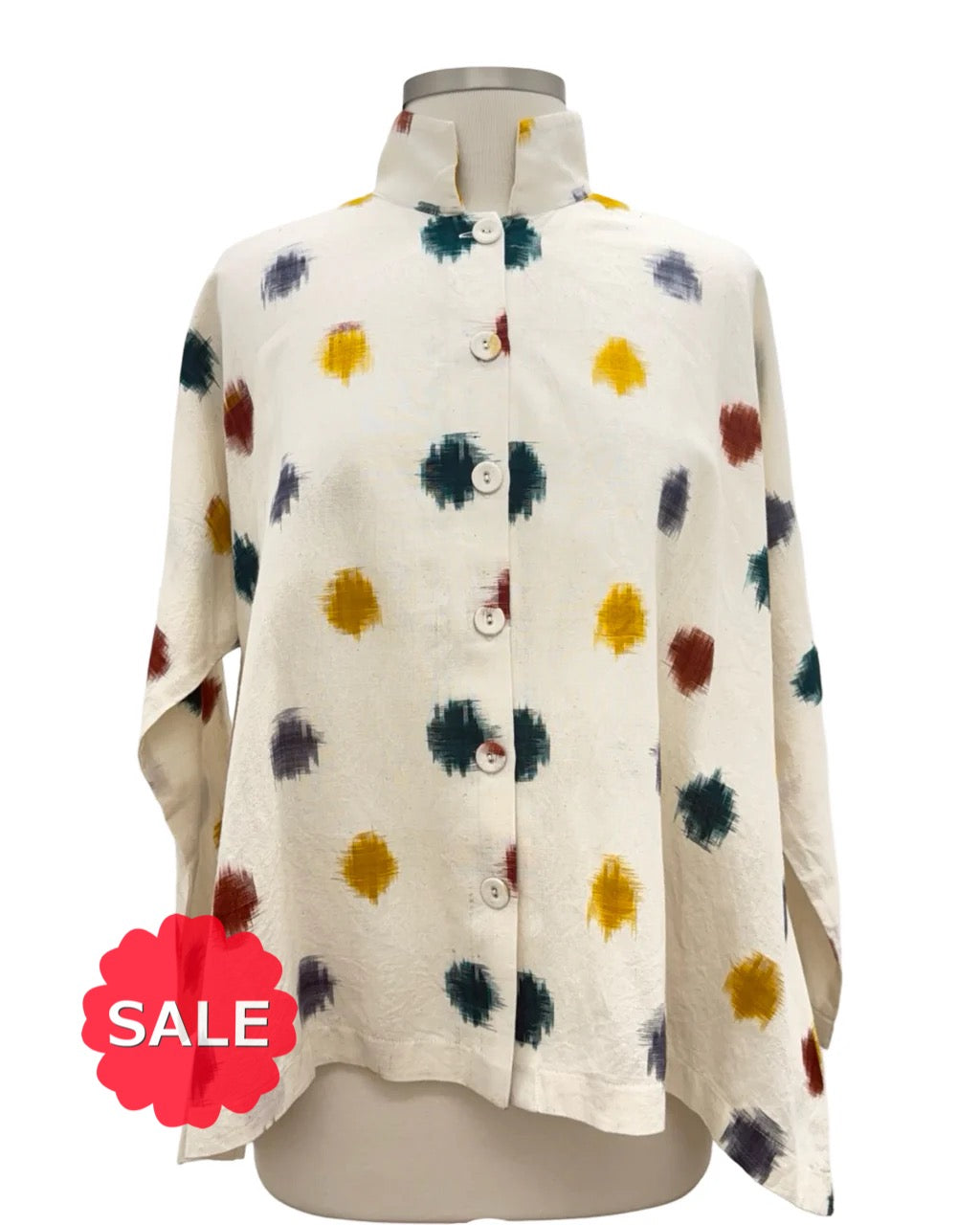 M Square MANDARIN SWING DOT SHIRT - Originally $399