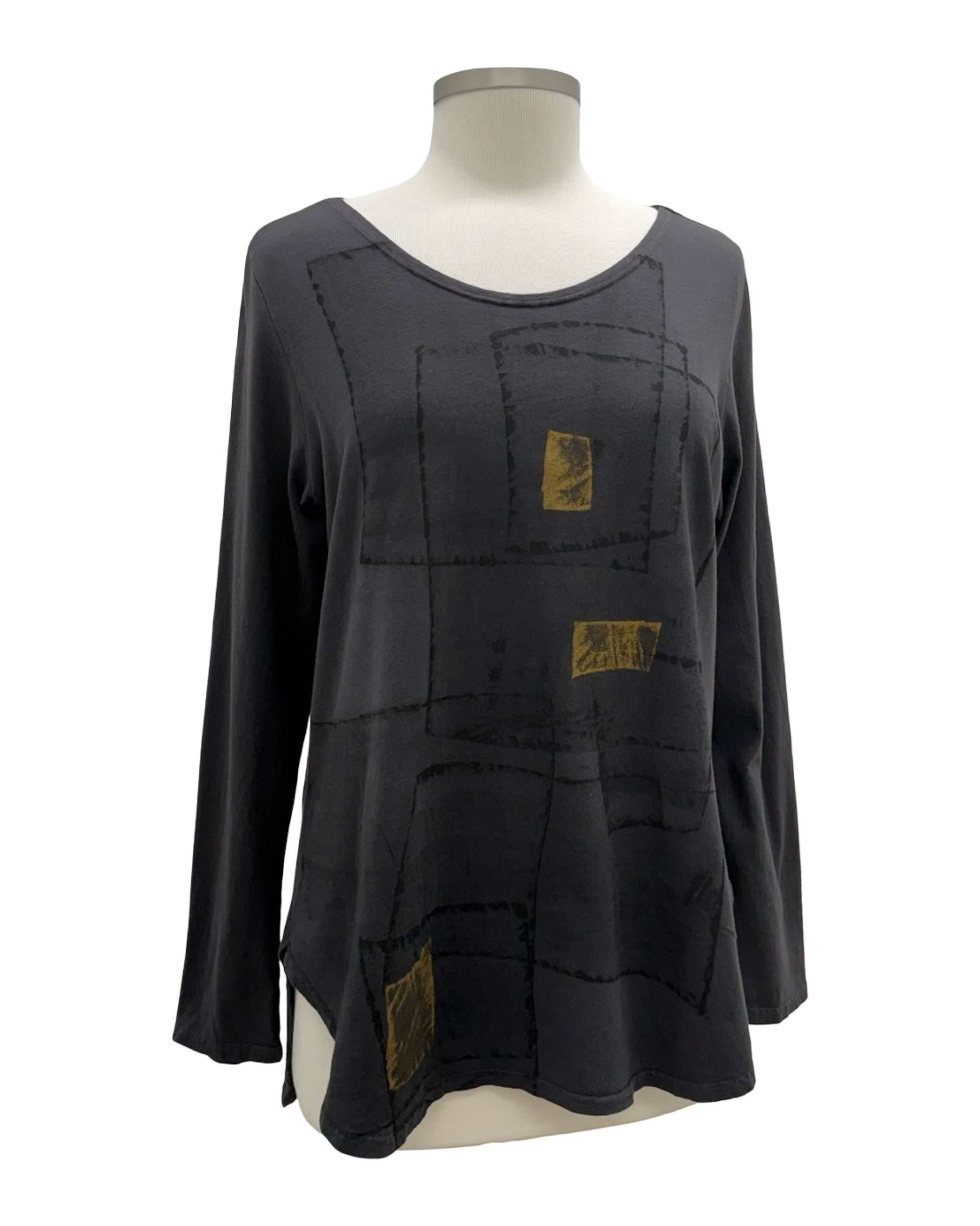 Cynthia Ashby LONG SLEEVE CREW GRAPHIC TEE MARGO
