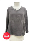 Fenini LONG SLEEVE V NECK LINEN TOP - Originally $149