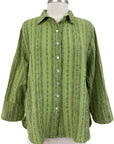 Cut Loose PINSTRIPE LINEN LONG SLEEVE EASY SHIRT - ORIGINALLY $119