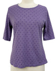Cut Loose DOT MESH ELBOW SLEEVE FITTED CREW TOP - Originally $69 🔵