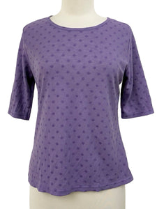 Cut Loose DOT MESH ELBOW SLEEVE FITTED CREW TOP