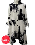 Moonlight PRINT HI COLLAR TUNIC BLOUSE - ORIGINALLY $189