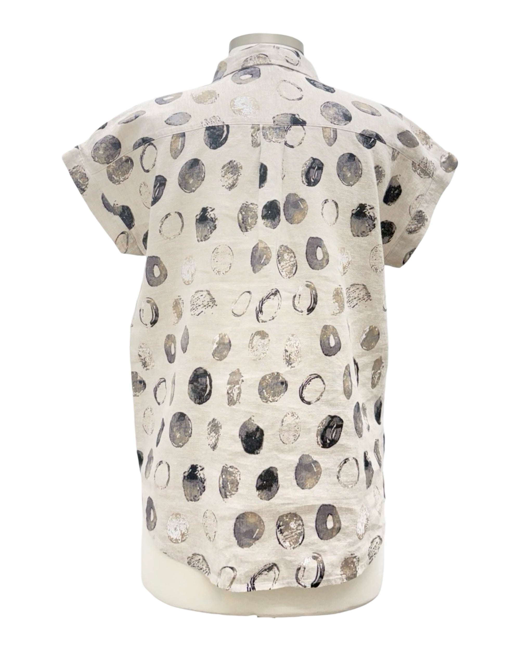 Habitat CAP SLEEVE DOT SHIRT LINEN