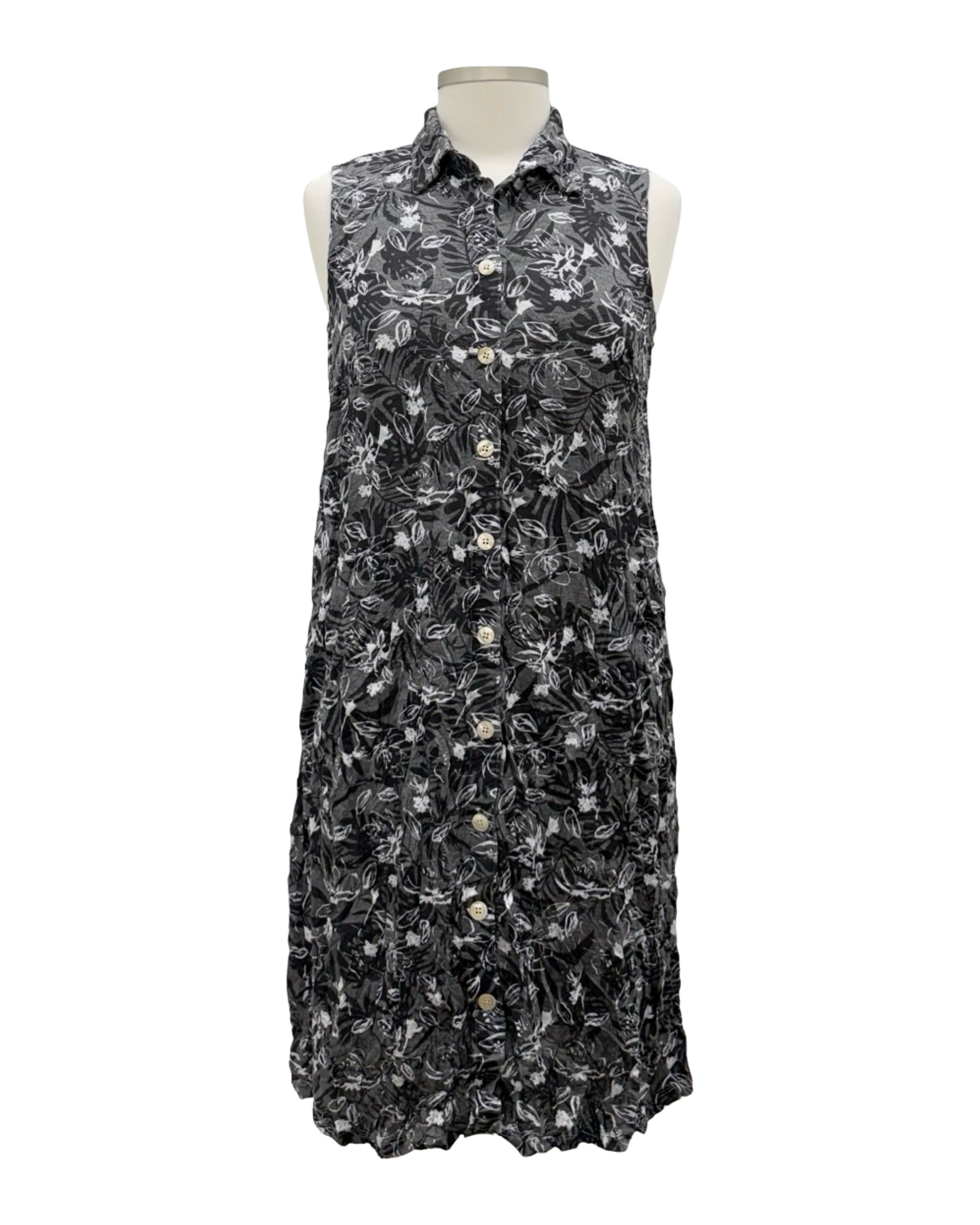 Shana BUTTON COLLAR TANK DRESS