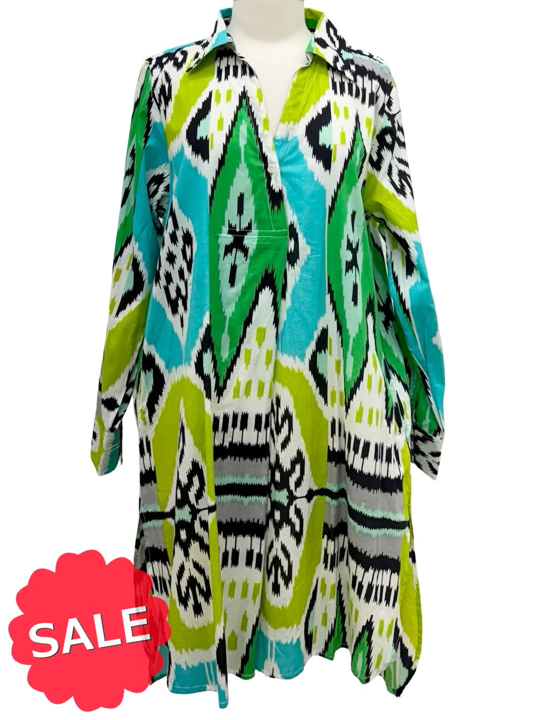 Handprint Dream LONG SLEEVE SHIRT DRESS - Originally $109