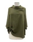 Shana RUSCHED NECK BLOUSE 3/4 SLEEVE