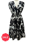 Handprint Dream CAP SLEEVE V NECK SHORT DRESS - Originally $129 🔵