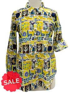 Foil LONG SLEEVE PRINT BLOUSE - Originally $115