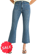 Load image into Gallery viewer, Just Black Denim PATCH POCKET CROP FLARE - Originally $95
