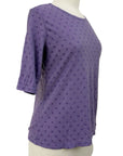 Cut Loose DOT MESH ELBOW SLEEVE FITTED CREW TOP - Originally $69 🔵