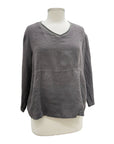 Fenini LONG SLEEVE V NECK LINEN TOP