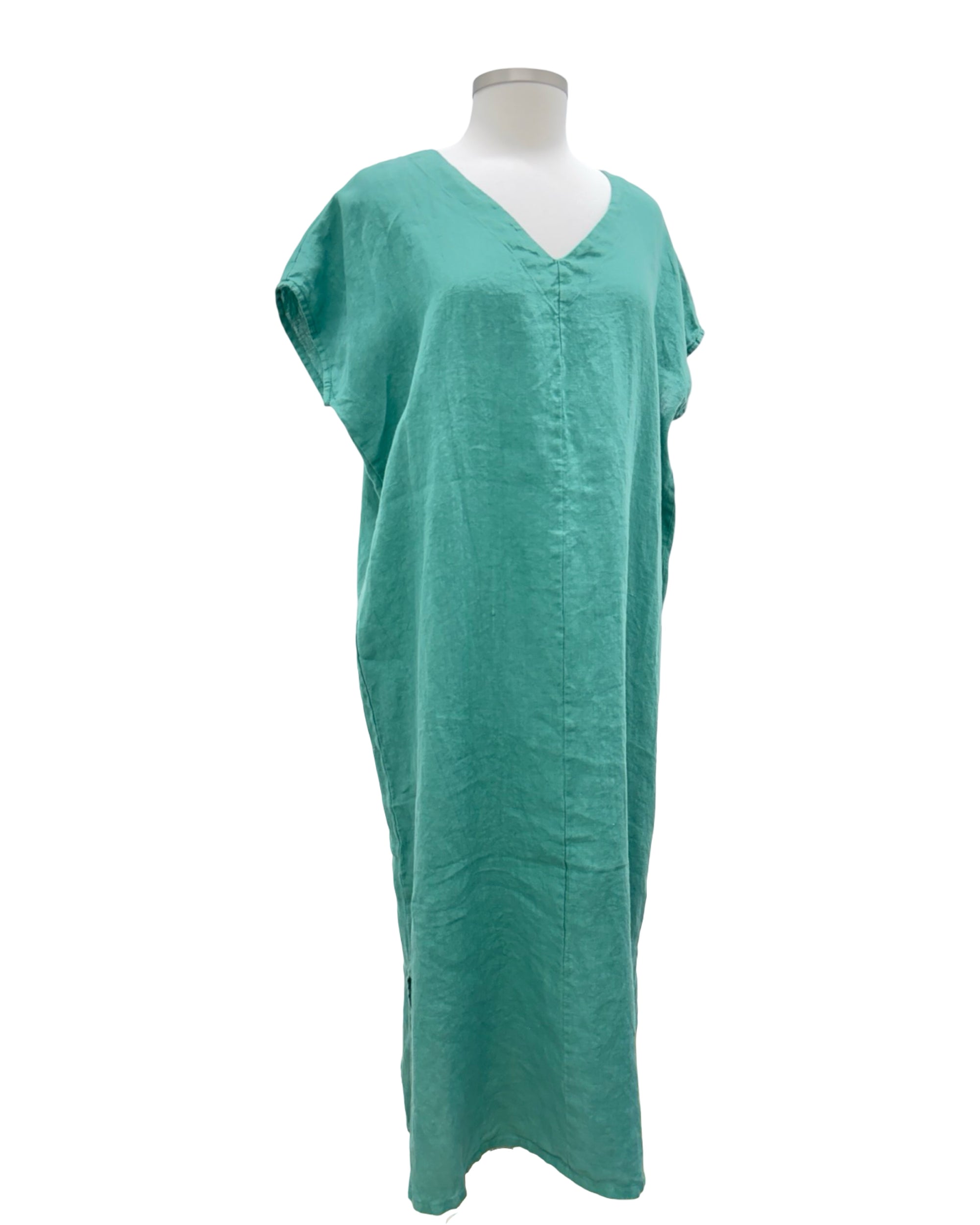 bryn walker linen dresses Bryn Walker Lana Light Linen V-Neck 3/4 Sleeve Maxi Dress
