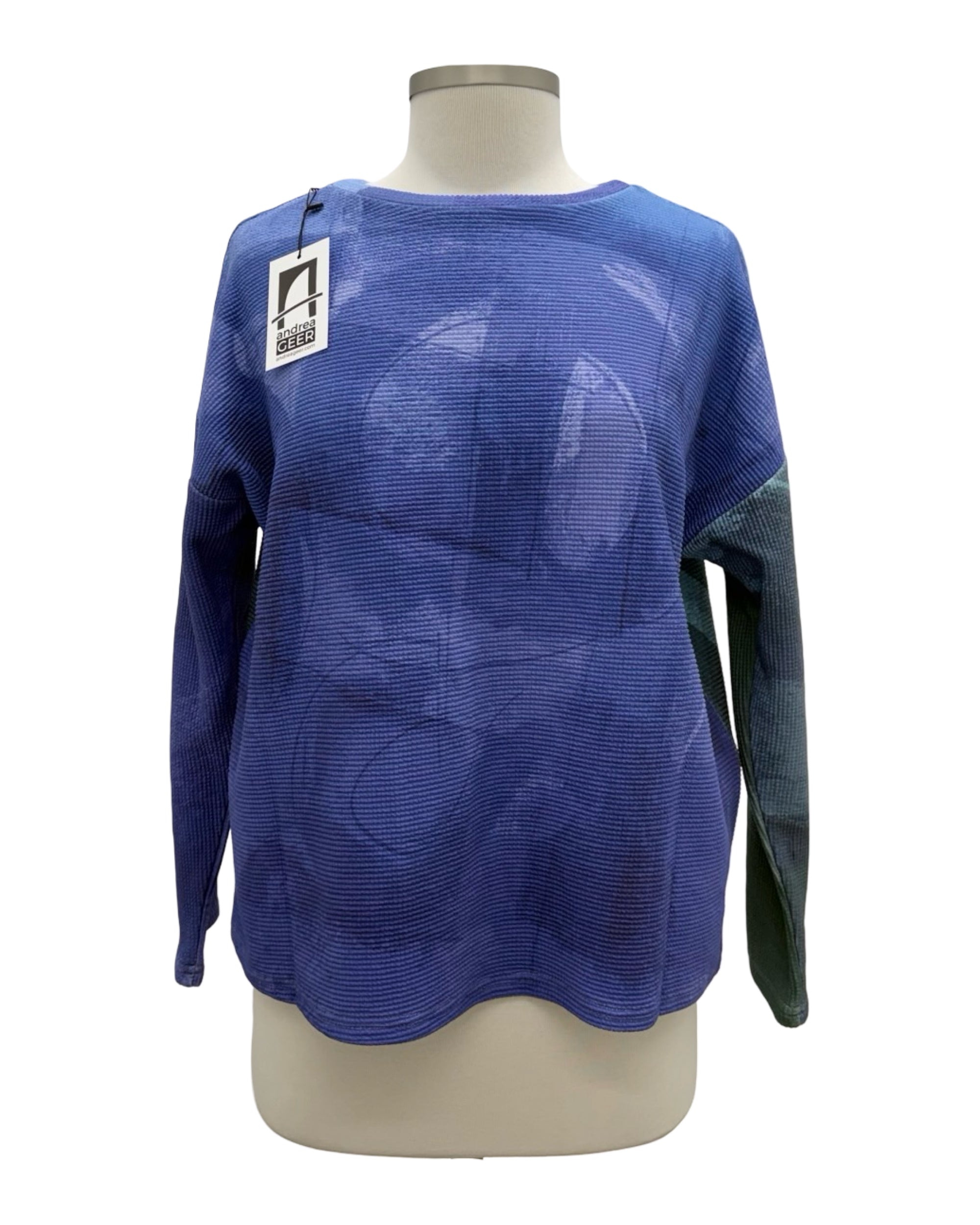 Andrea Geer LONG SLEEVE CROP PIECED TOP