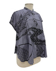 Yasuko CAP SLEEVE PINTUCK BLOUSE