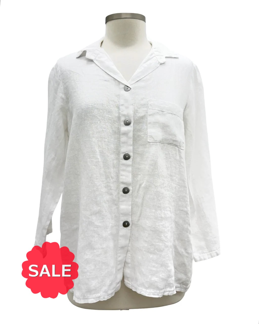 Fenini LINEN LONG SLEEVE BLOUSE - Originally $159