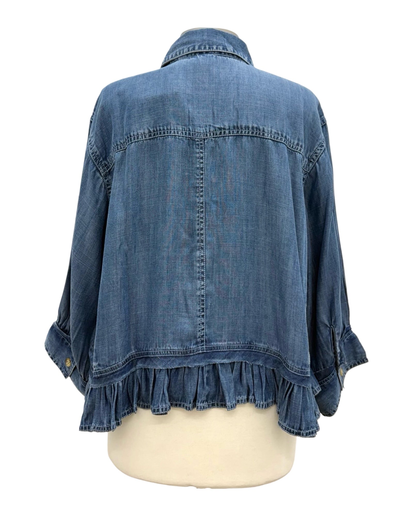 Ivy Jane DENIM RUFFLE BLOUSE