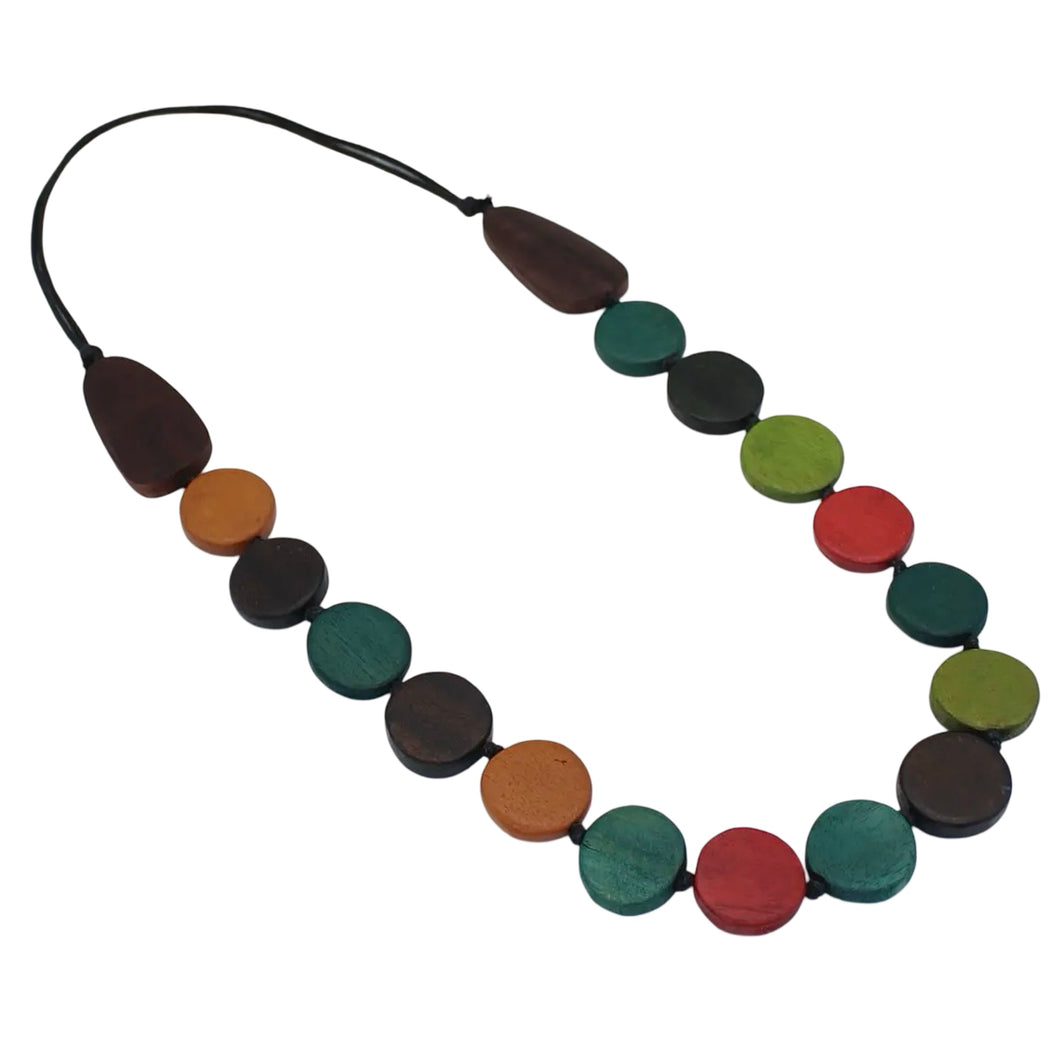 Sylca MULTI COLOR WOOD NECKLACE