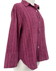 Cut Loose PINSTRIPE LINEN LONG SLEEVE EASY SHIRT - ORIGINALLY $119